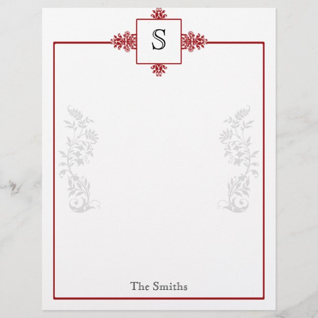 Red and White Damask Letterhead (Framsida)