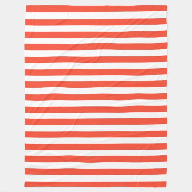 Red and White Deckcourt Rand Fleecefilt (Framsidan)