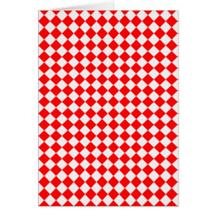 Red and White Diamond Mönster by Shirley Taylor Hälsningskort