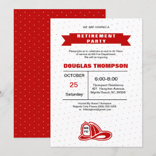 Red and White Firefighter Pension Inbjudningar