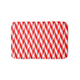 Red and White Geometric Mönster Badrumsmatta