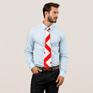Red and White Giant Lodrät Chevron Neck Tie Slips
