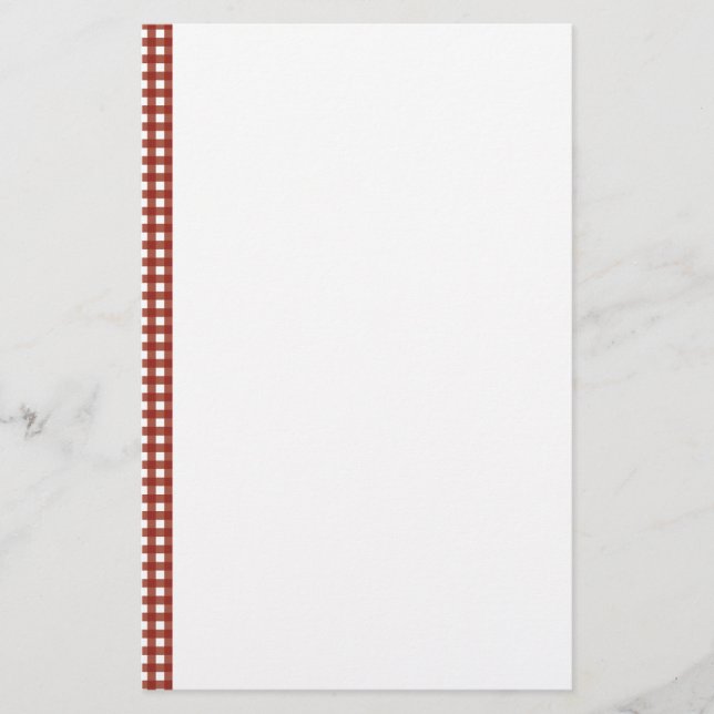 Red and White Gingham Brevpapper (Framsida)