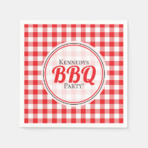 Red and White Gingham Check Family BBQ