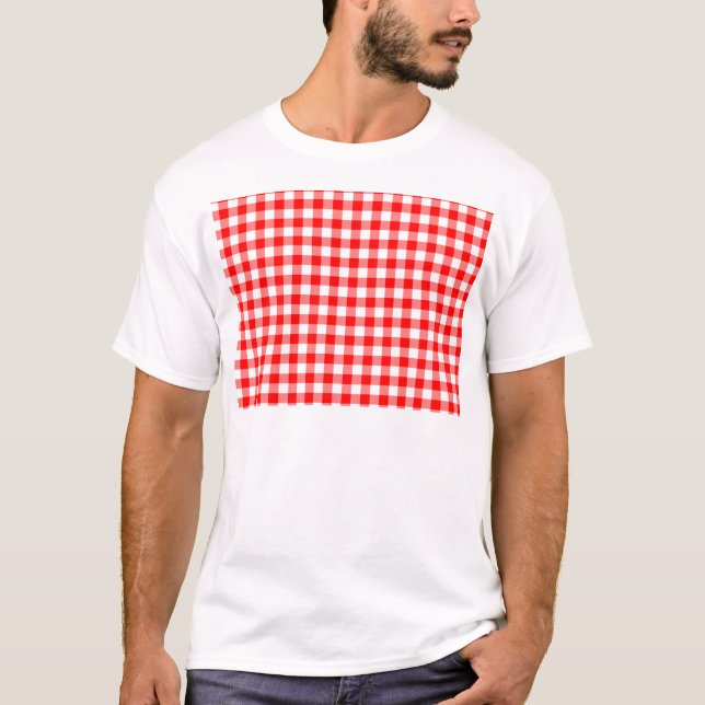 Red and White Gingham Checks Tee (Framsida)