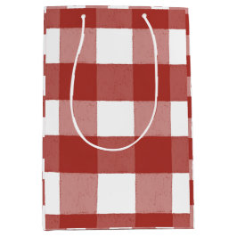 Red and White Gingham Gift Bag
