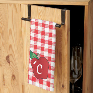 Red and White Gingham med Apple Kitchen Towel Kökshandduk
