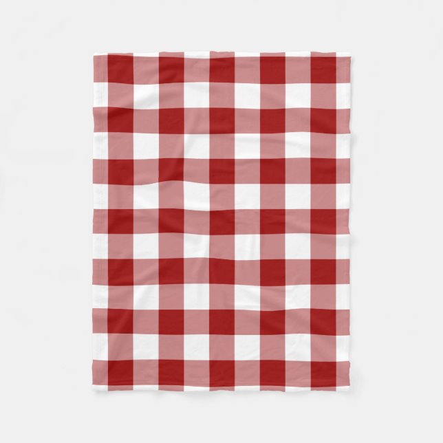 Red and White Gingham Mönster Fleecefilt (Framsidan)