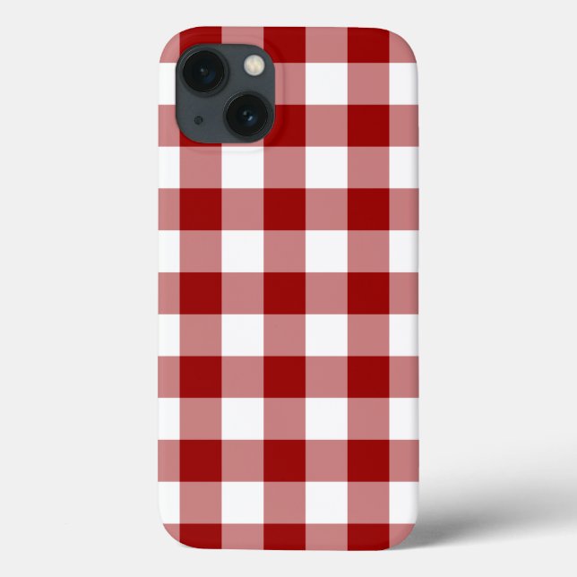 Red and White Gingham Mönster iPhone 8/7 fodral (Baksida)