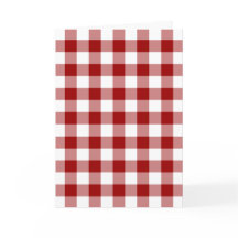 Red and White Gingham Mönster-julkort
