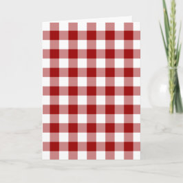 Red and White Gingham Mönster-julkort Helgkort