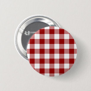 Red and White Gingham Mönster Knapp