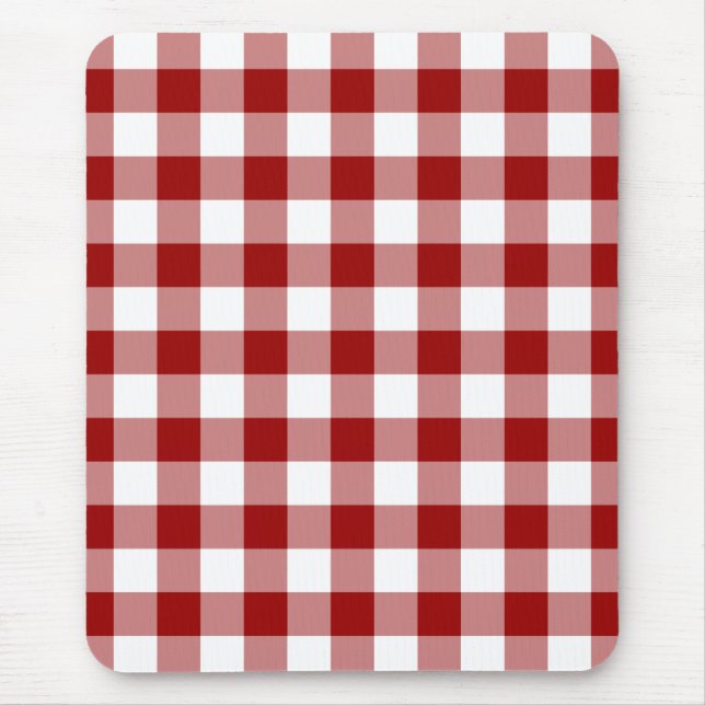 Red and White Gingham Mönster Musmatta (Framsidan)