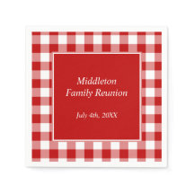 Red and White Gingham Mönster Personlig