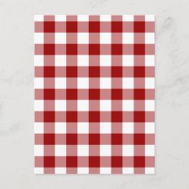 Red and White Gingham Mönster Vykort