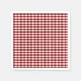 Red and White Gingham Pappersservett