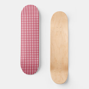 Red and White Gingham Play Mini Skateboard Bräda 18,5 Cm