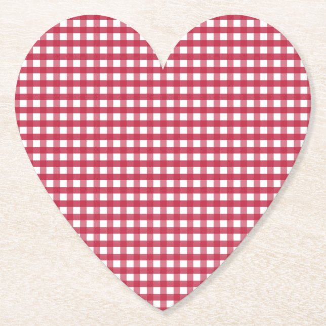 Red and White Gingham Play Underlägg Papper (Framsida)