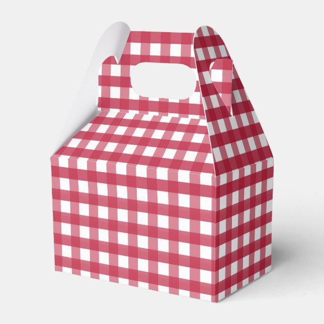Red and White Gingham Presentaskar (Framsidan Sidan)