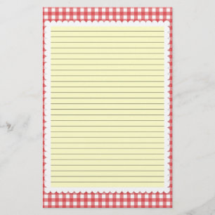 Red and White Gingham Stationery - tillval linjer Brevpapper