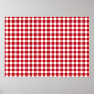 Red and White Gingham Stil Poster