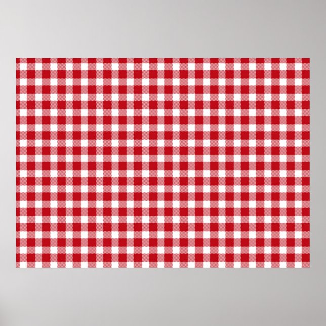 Red and White Gingham Stil Poster (Framsidan)