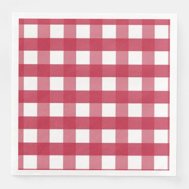 Red and White Gingham Trivet Pappersservett (Framsida)