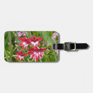 Red and White Gladiolas Summer Botanical Bagagebricka