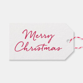 Red and White God jul Gift Märkre Presentetikett