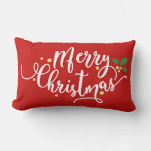 Red and White God jul Pillow