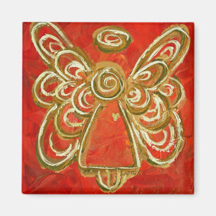 Red and White Guardian Angel Gift Magnets Magnet