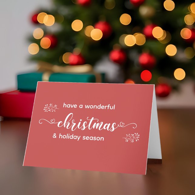 Red and White Hand plockade - enkel jul Helgkort (Skapare uppladdad)