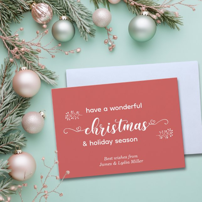 Red and White Hand plockade - enkel jul Julkort (Skapare uppladdad)