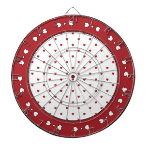 Red and White Heart Dart Board Piltavla