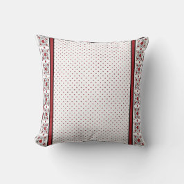 Red and White Heart Pillow Kudde