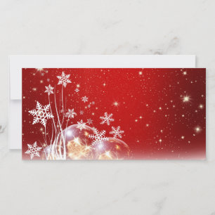 Red and White Helgdag Jul Bauble Design Julkort