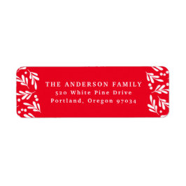 Red and White Holly Berries | HELGDAG ADRESS Returadress Etikett