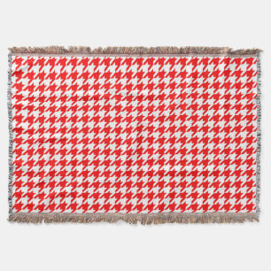 Red and White Houndstooth Check Filt