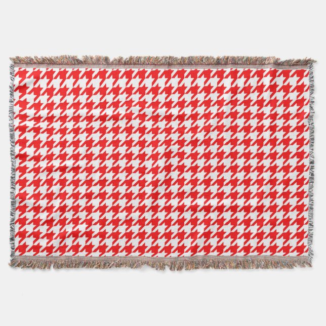 Red and White Houndstooth Check Filt (Framsidan)
