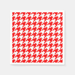 Red and White Houndstooth Check Pappersservett
