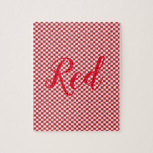 Red and White Jigszawa Puzzle Pussel