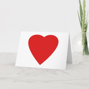 Red and White Kärlek Heart Design. Kort