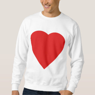 Red and White Kärlek Heart Design. Långärmad Tröja