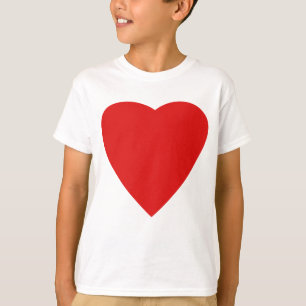 Red and White Kärlek Heart Design. Tee