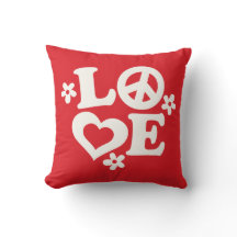 Red and White KÄRLEK Valentine Day Pillow