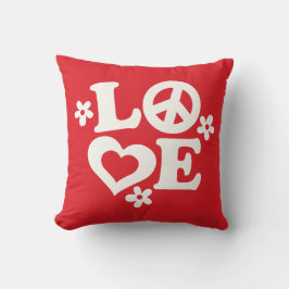 Red and White KÄRLEK Valentine Day Pillow Kudde