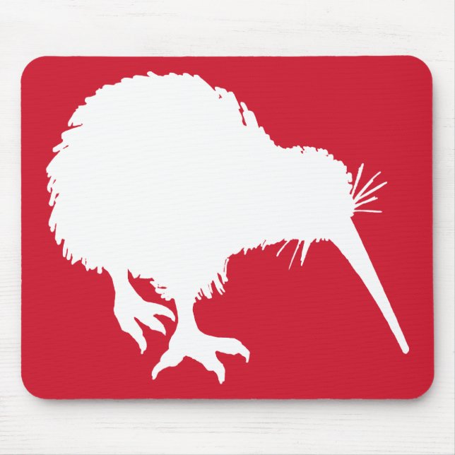 Red and White Kiwi Silhouette Musmatta (Framsidan)