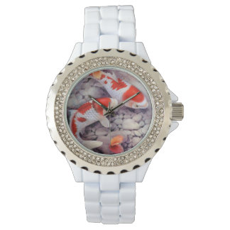 Red and White Koi Fish Pond Armbandsur