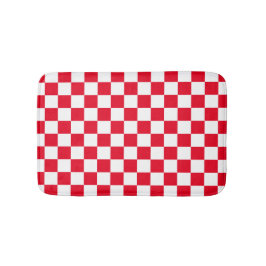Red and White Kroan Checkered Geometric Mönster Badrumsmatta