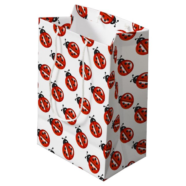 Red and White Ladybugs Gift Bag (Baksidan Vinklad)